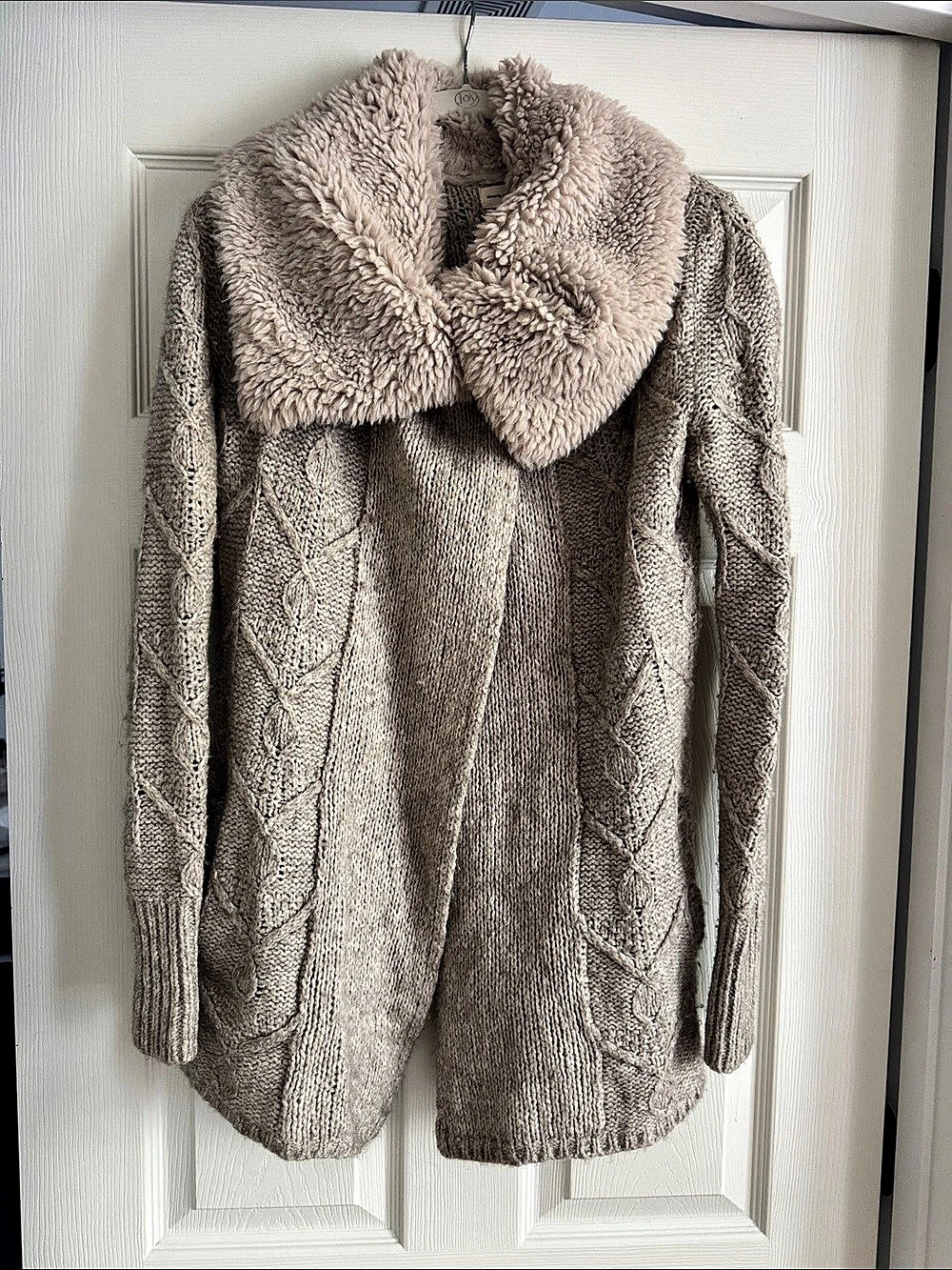 Urban Outfitters Textured Knit Teddy Collar Jacket